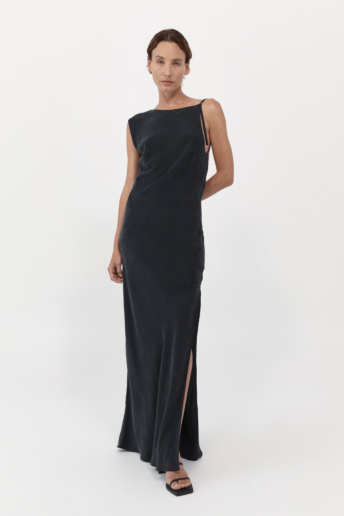 Sophia Drape Dress - Washed Black