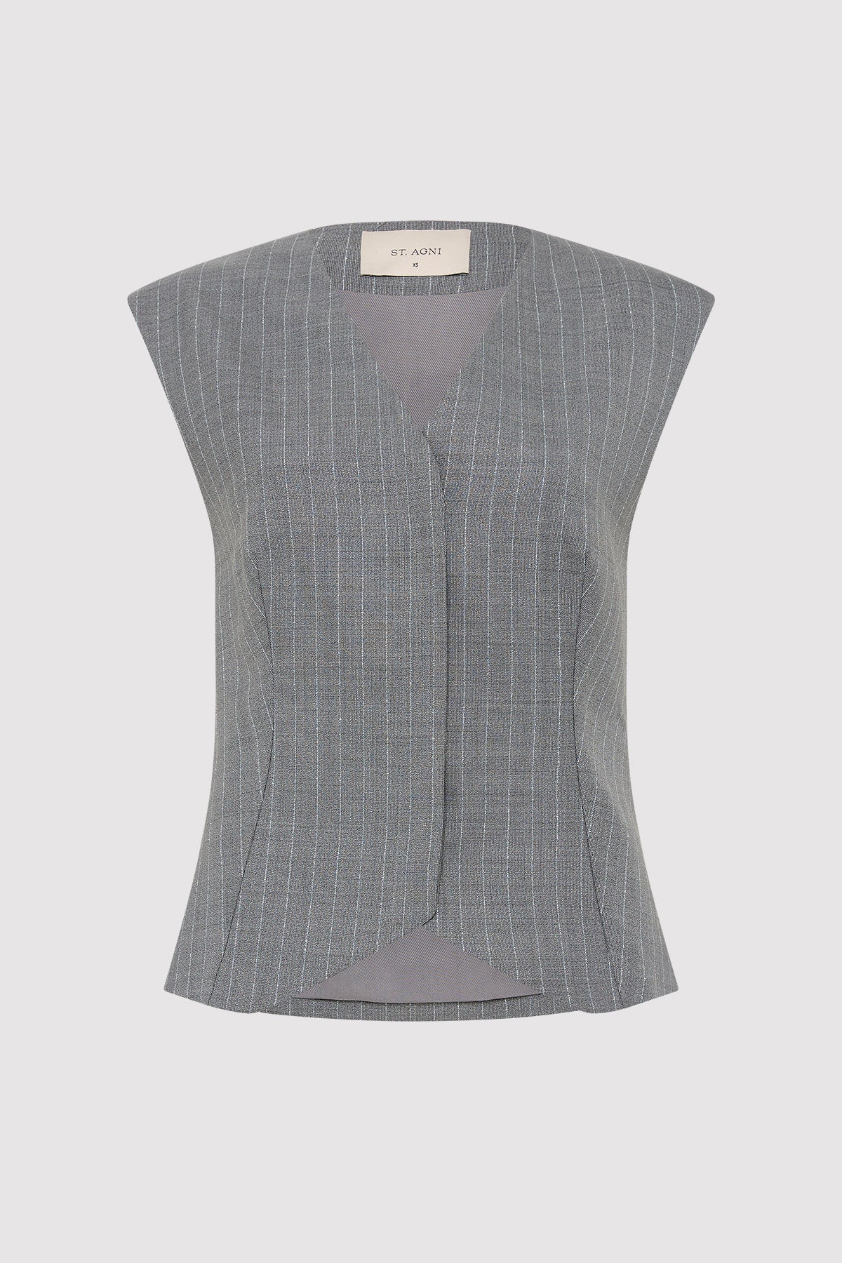 Wool Vest - Chalk Stripe