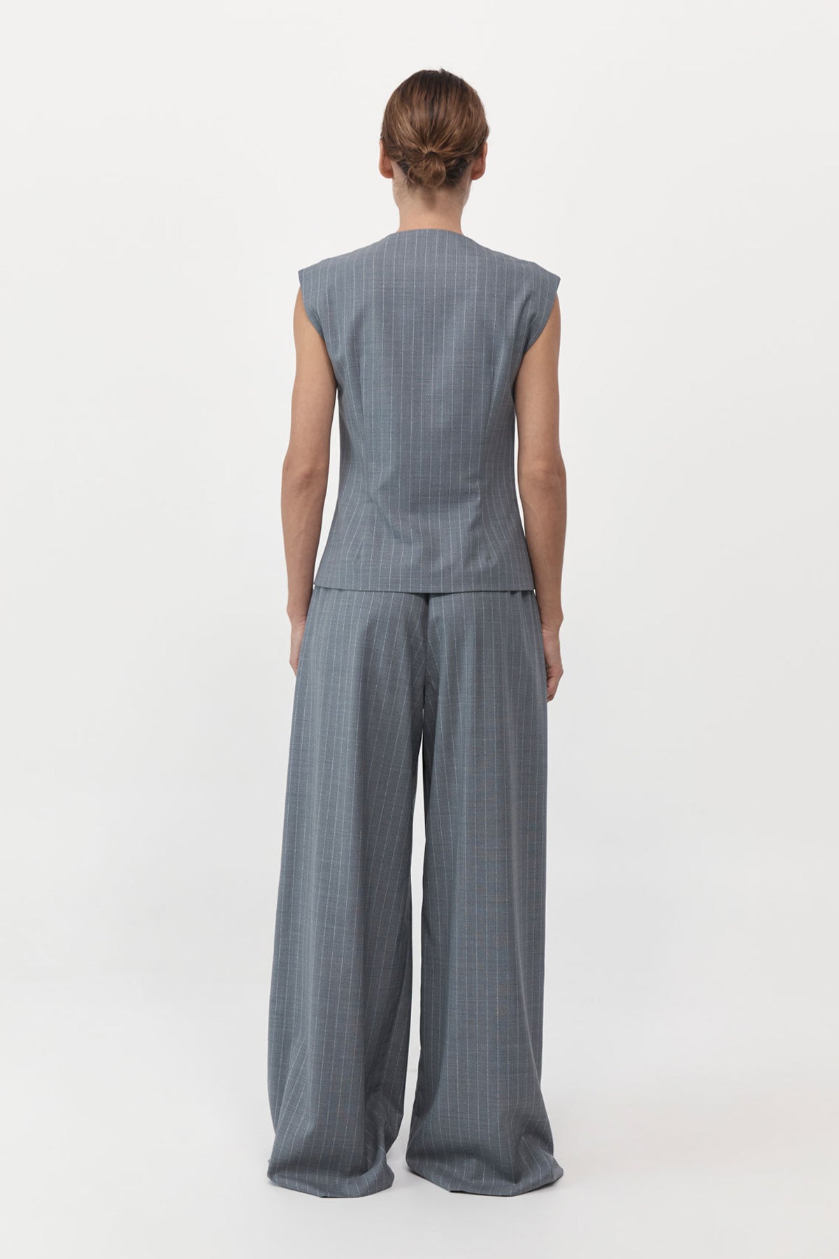 Wool Vest - Chalk Stripe