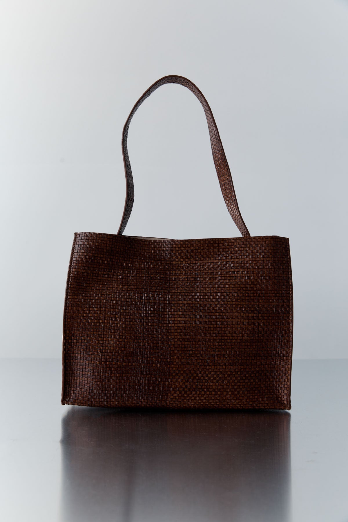 Woven Minimal Mini Tote - Antique Tan